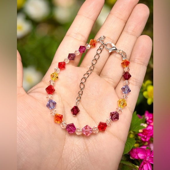 Jewelry - Swarovski Crystal Glass Bicone Bracelet – 4mm – Adjustable 6.5”–8.5”